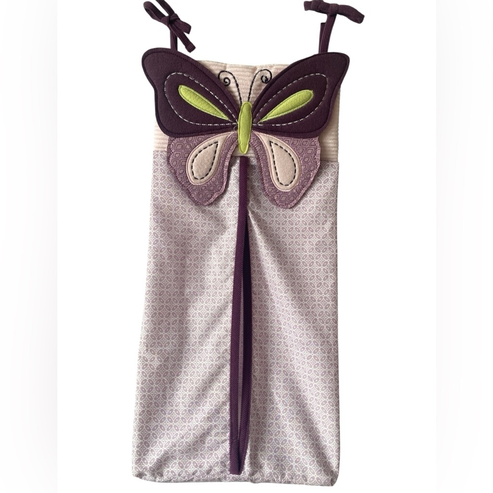 Lambs & Ivy Hanging Diaper Stacker, Butterfly, Purple, Pink, Lavender, EUC